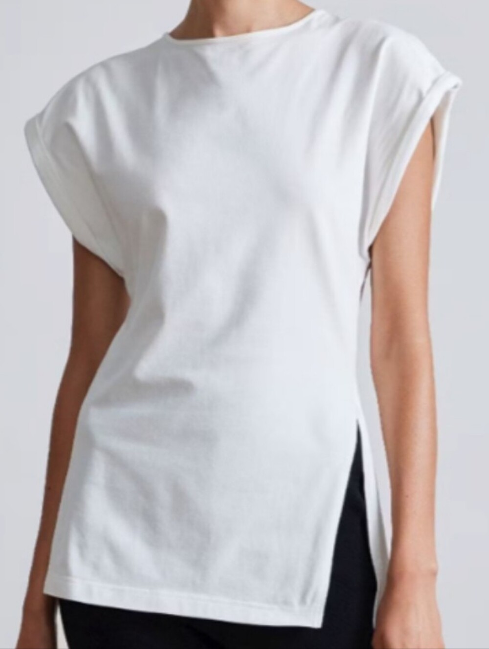 Apeice Apart Luxury White Sleeveless Tunic Women's Top